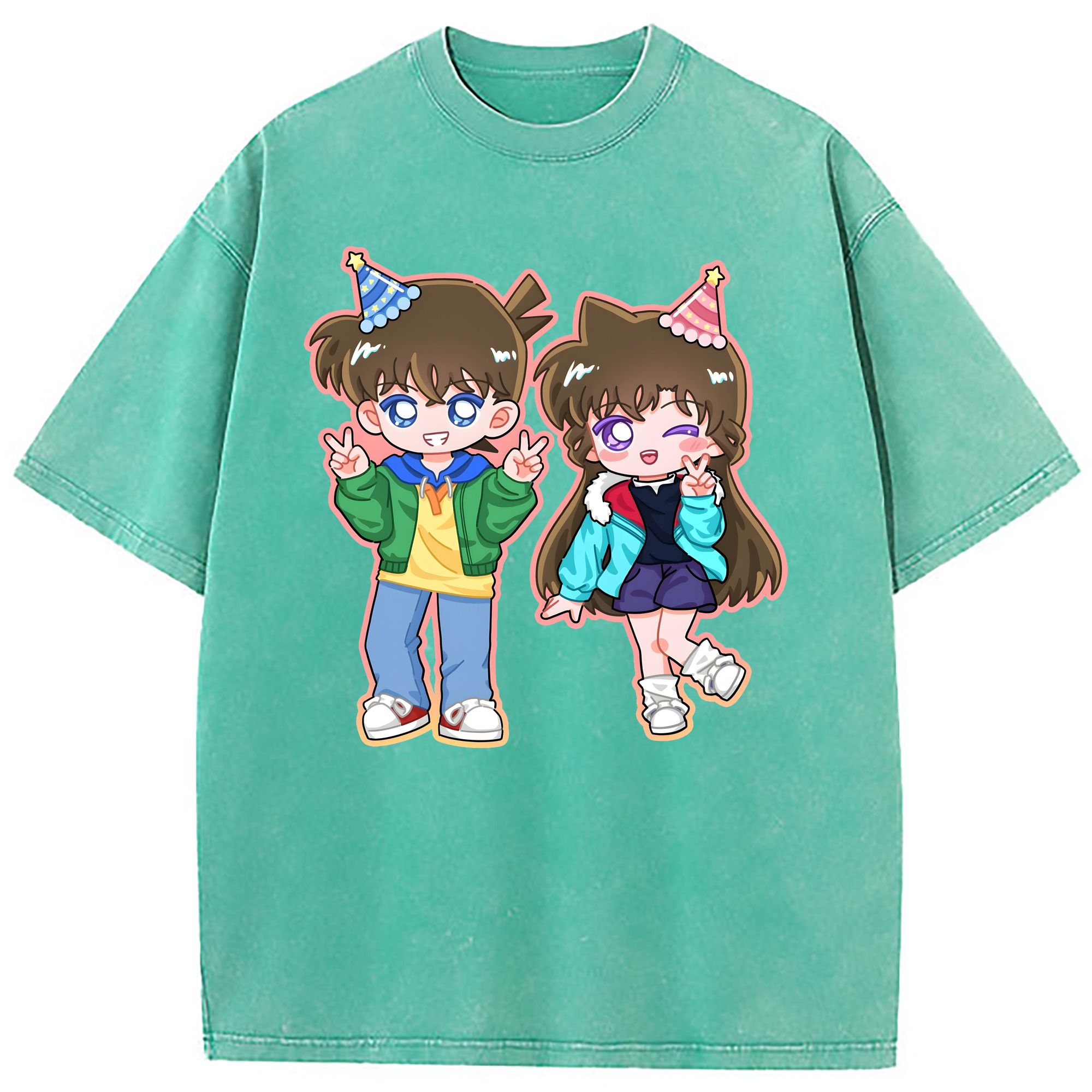 （画像用） 名探偵コナン 毛利 蘭 もうり らん、モーリ ラン Detective Conan Rachel Moore 綿100% ヴィンテージ風 半袖Tシャツ（フロントプリント）